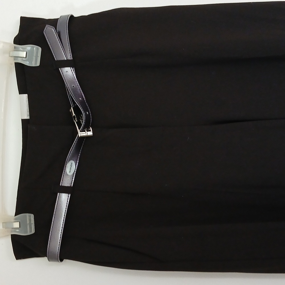 Worthington Brand Stretch Belted Dress Pants Size 8 Color Black